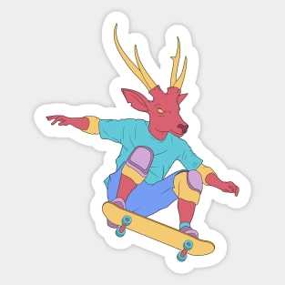 Skate Deer Sticker